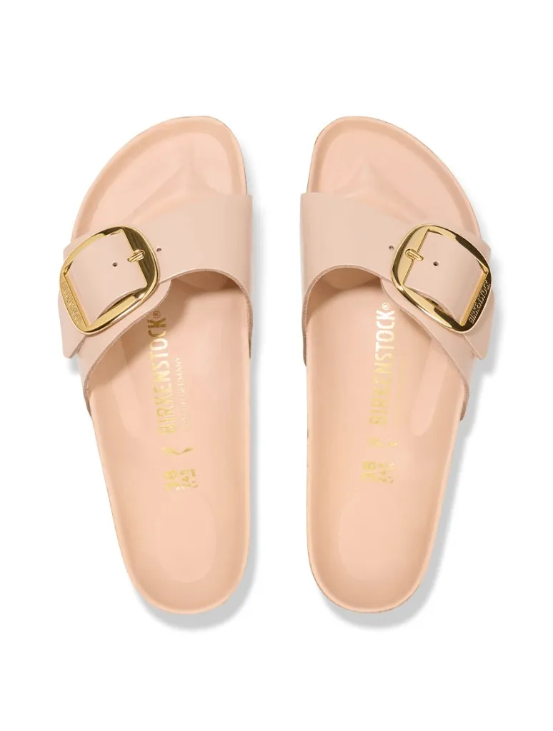 Birkenstock Madrid Big Buckle Sandal in High Shine New Beige