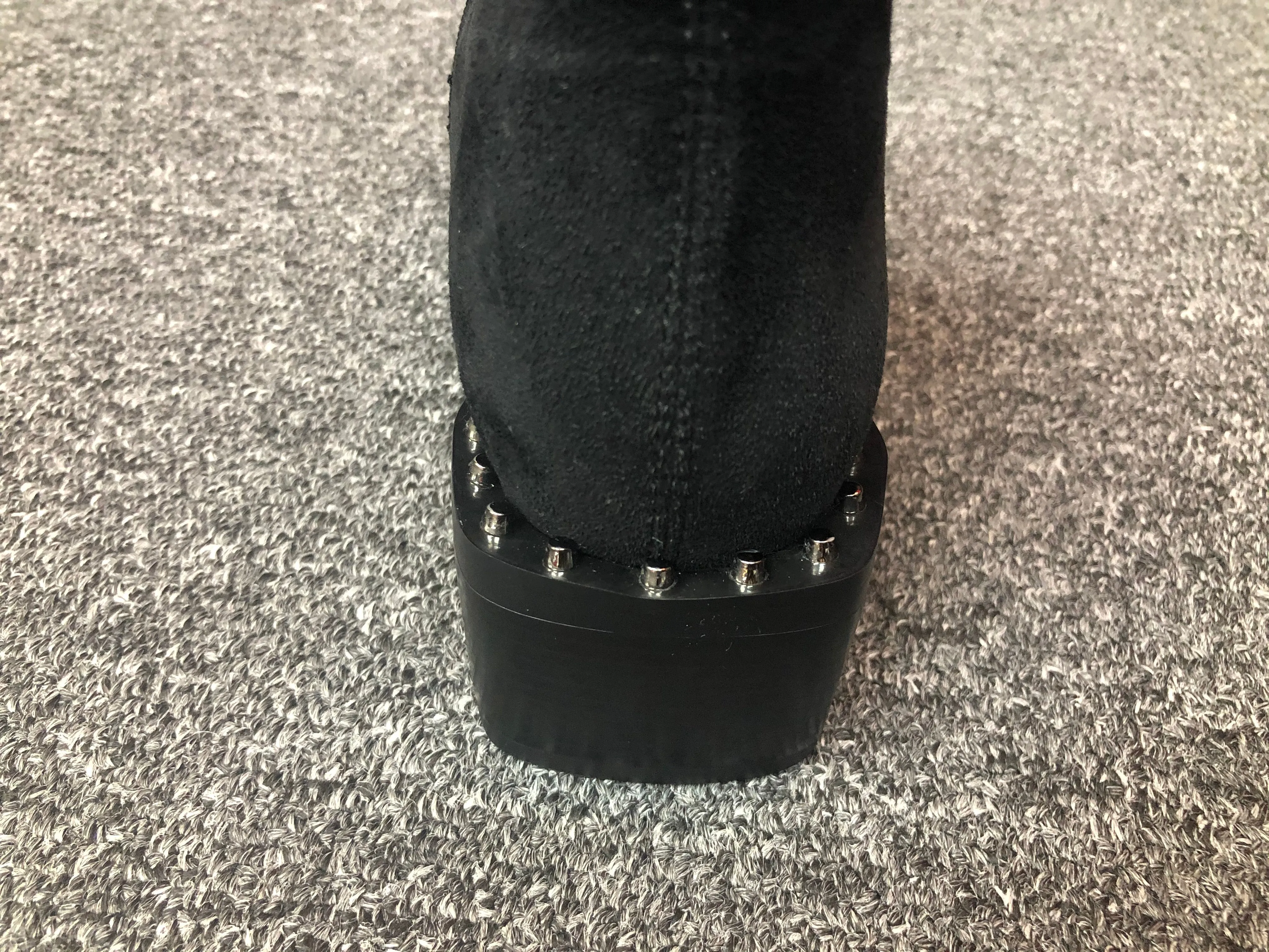 Black Lace-up Suede Rugged Boots