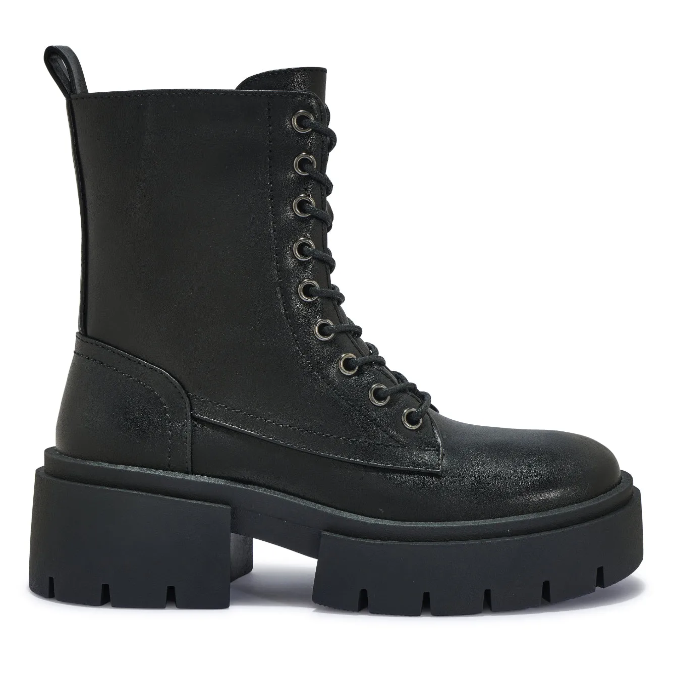 BRAZIL20 CHUNKY CLEATED PLATFORM LACE UP ANKLE BOOT