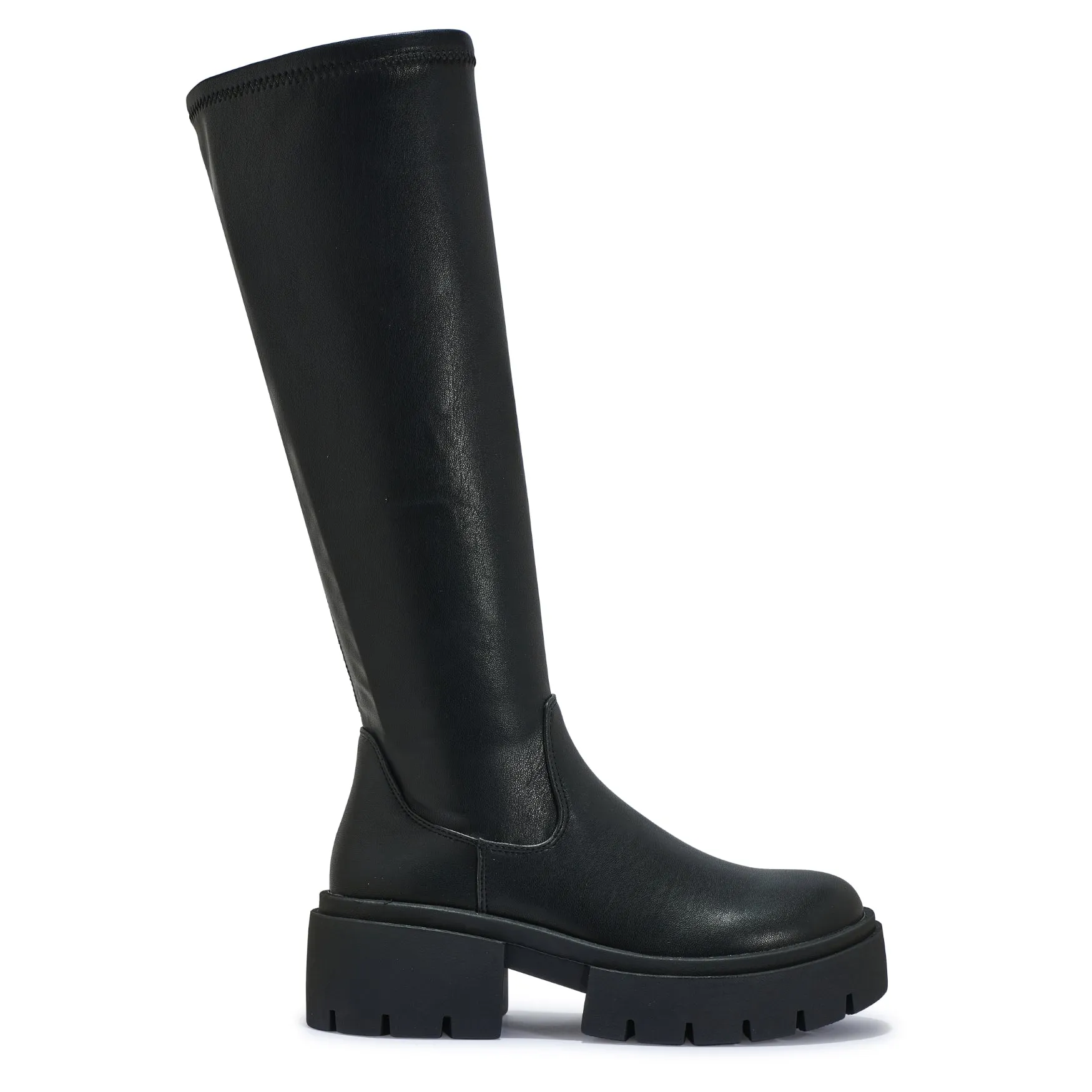 BRAZIL40 CLEATED PLATFORM HEEL KNEE HIGH BOOT