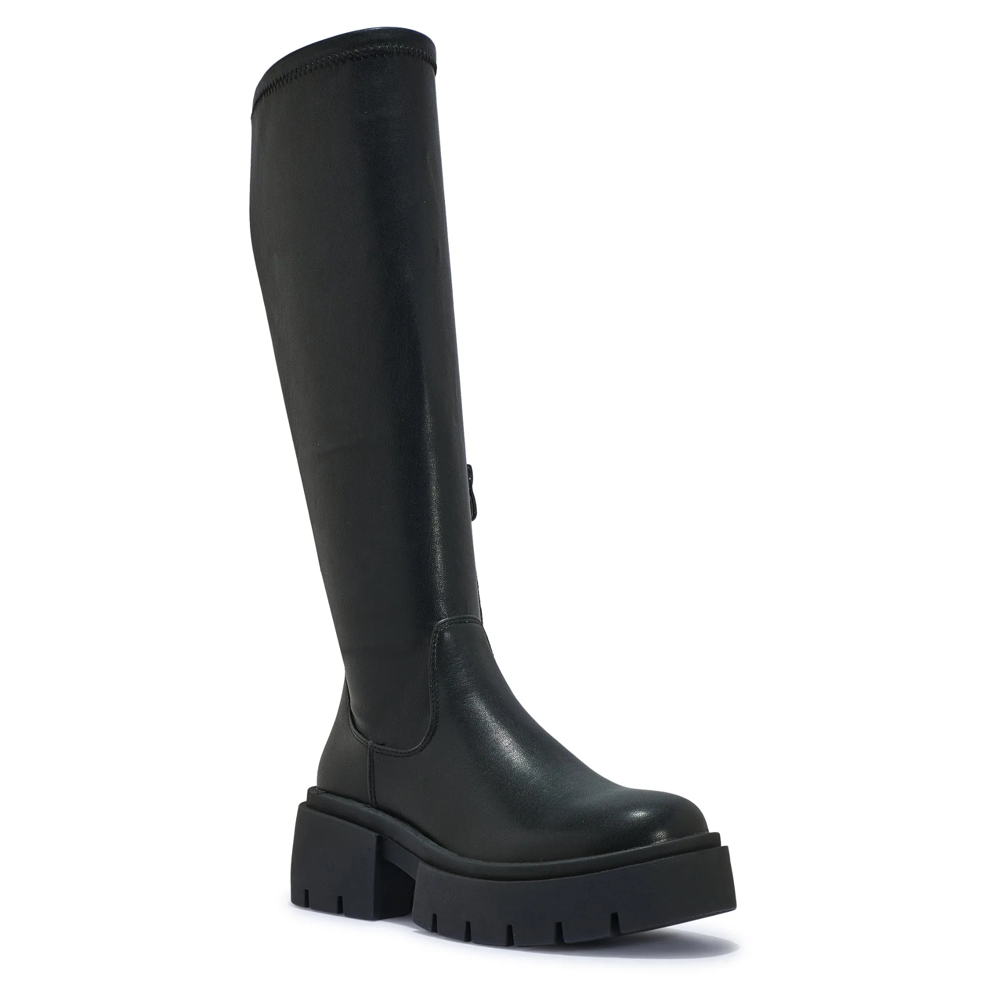 BRAZIL40 CLEATED PLATFORM HEEL KNEE HIGH BOOT