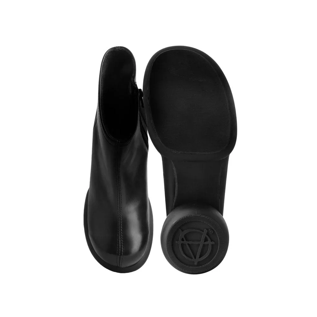 Bubble Heel Boot Black Vegan Leather