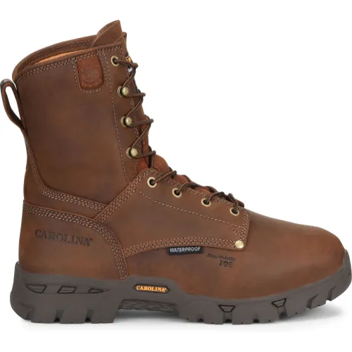 Carolina Men's Buster 8" Comp Toe Waterproof Metguard Work Boot -Brown- CA9582