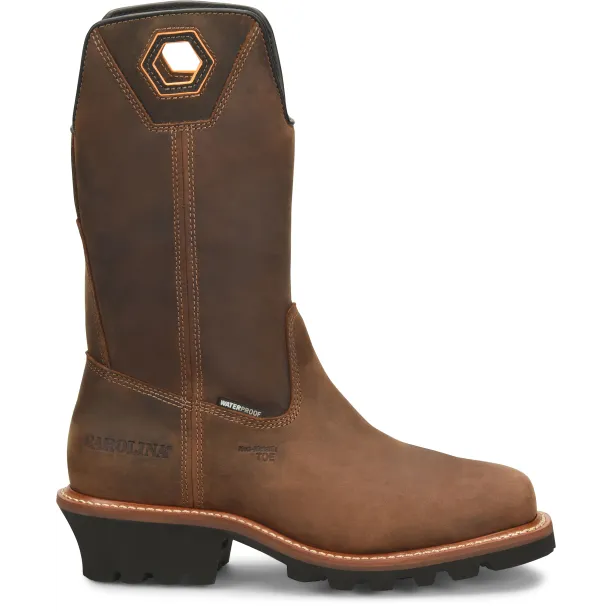 Carolina Men's Coppice 12" Composite Toe Waterproof Logger Work Boot- Brown- CA9833