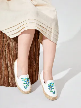 Comfortable & Breathable Linen Braid Gradient Color Embroidered  Flat- FD
