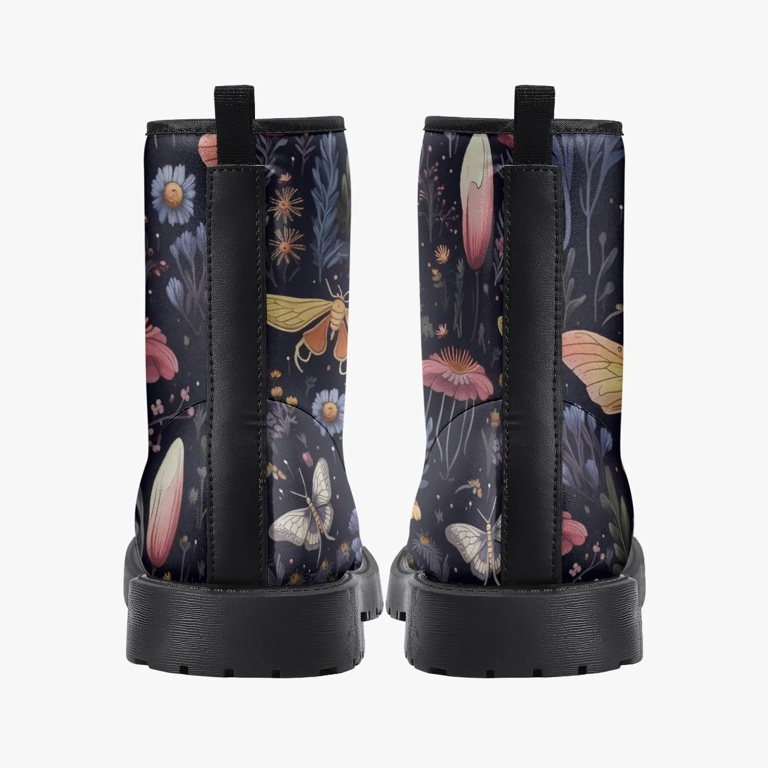 CottageCore Vegan Leather Boots - Floral ForestCore Boots (JPCC1)