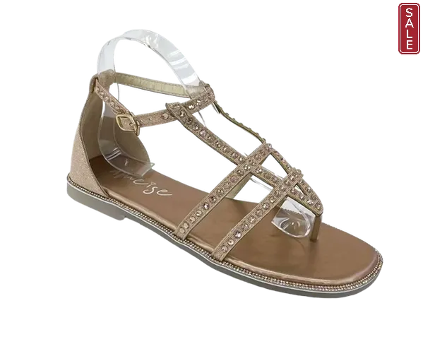 Diva Bling Flat Sandals bronze