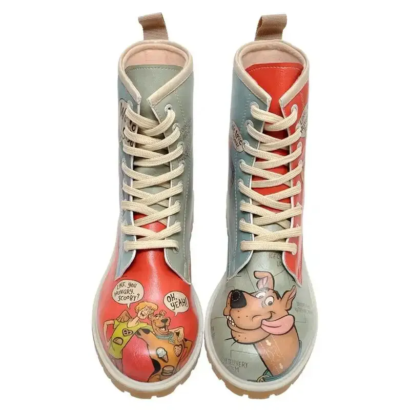 DOGO - Women Vegan Leather Red Long Boots - Warner Bros Hungry Doo Scooby Doo Design