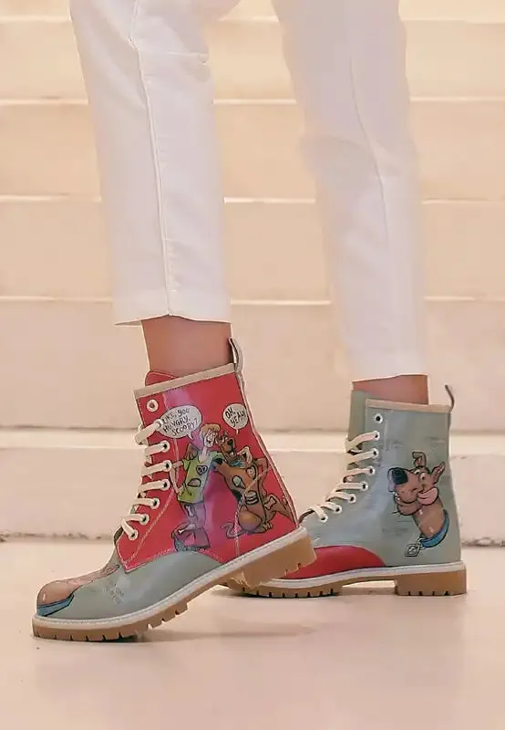 DOGO - Women Vegan Leather Red Long Boots - Warner Bros Hungry Doo Scooby Doo Design