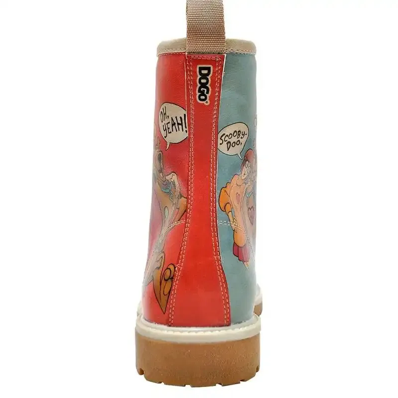 DOGO - Women Vegan Leather Red Long Boots - Warner Bros Hungry Doo Scooby Doo Design