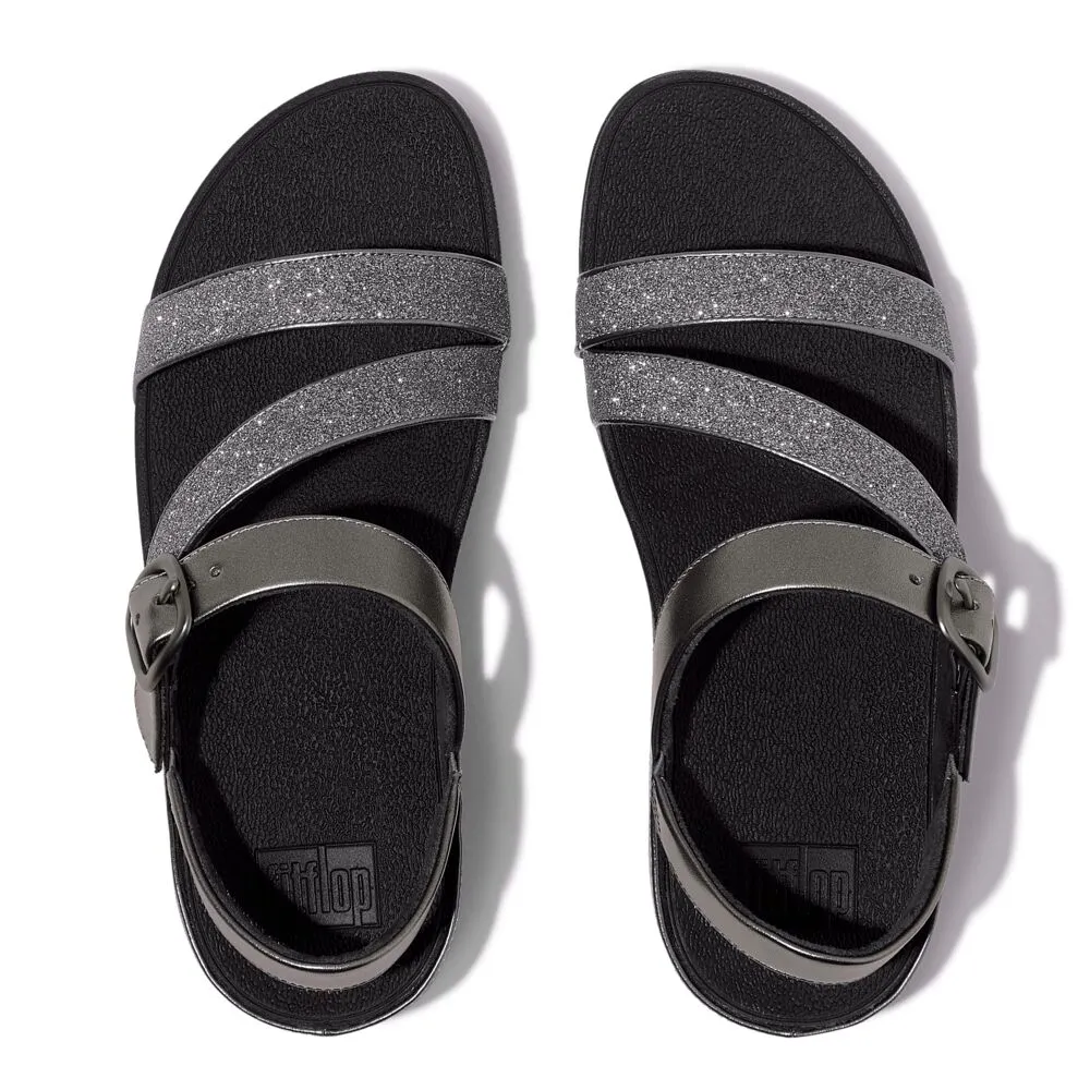 FitFlop Skinny II Glitterdust Z Strap Sandals - Pewter
