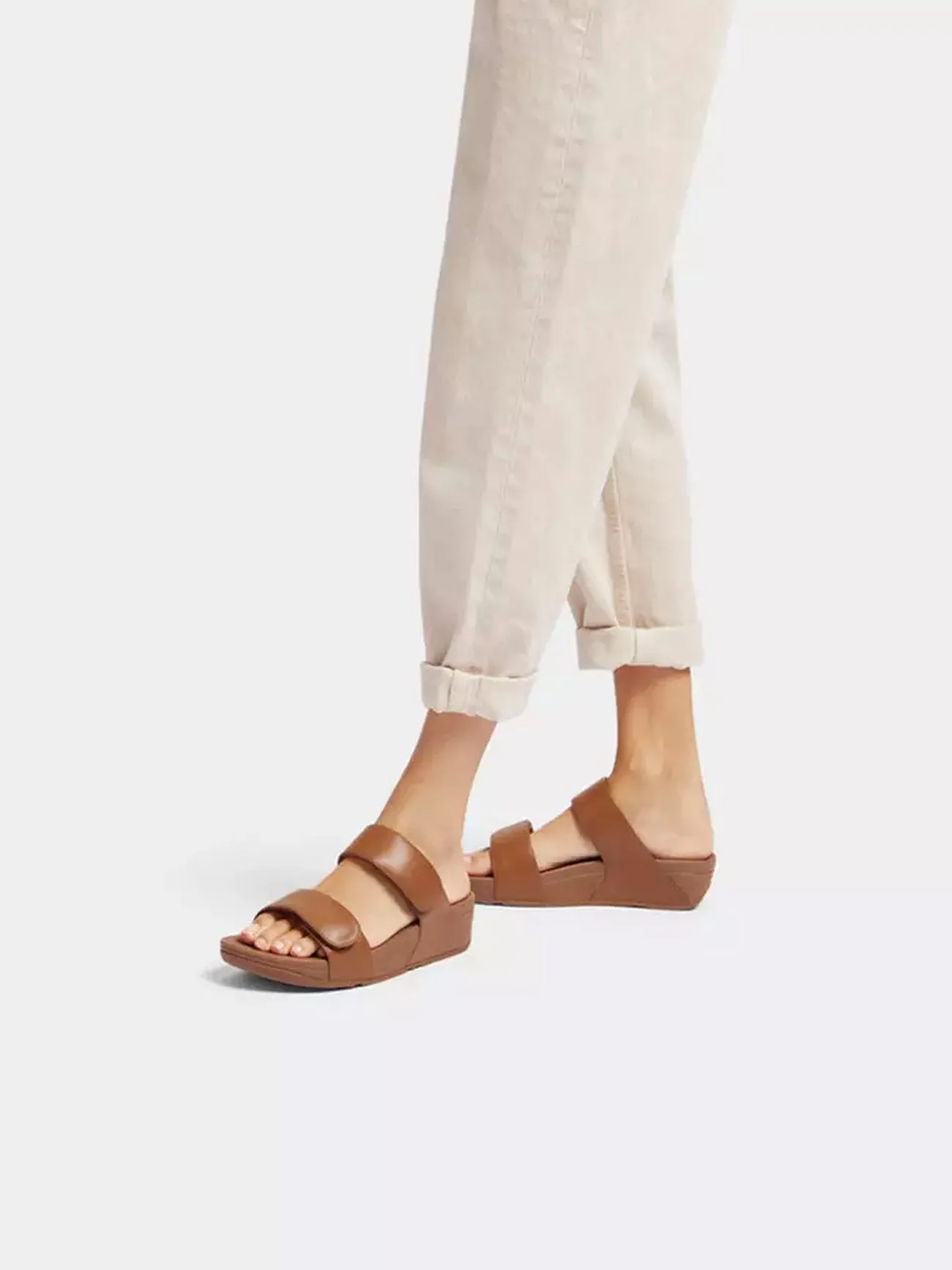 Fitflop Women's Lulu Adjustable Leather Slides