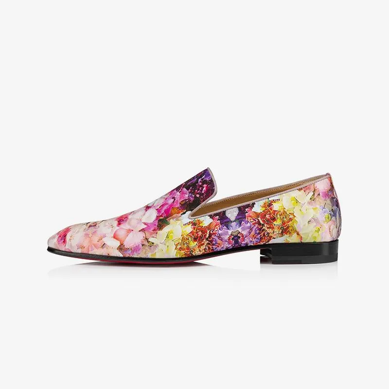 Flat Multicolor Loafers Flower Slip-ons