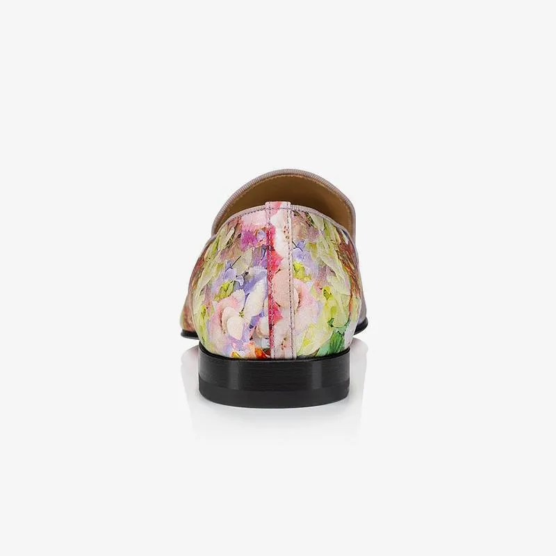 Flat Multicolor Loafers Flower Slip-ons