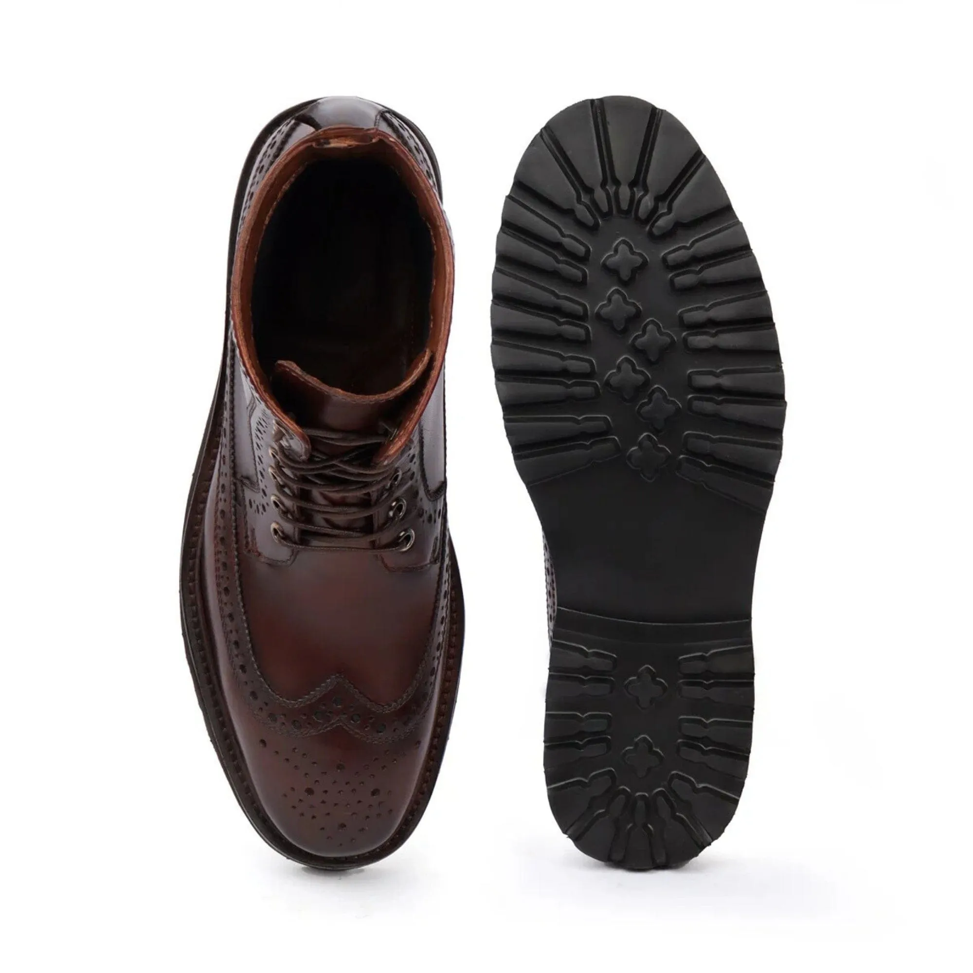 Handmade Custom Oxblood Calf Leather Mens Boot