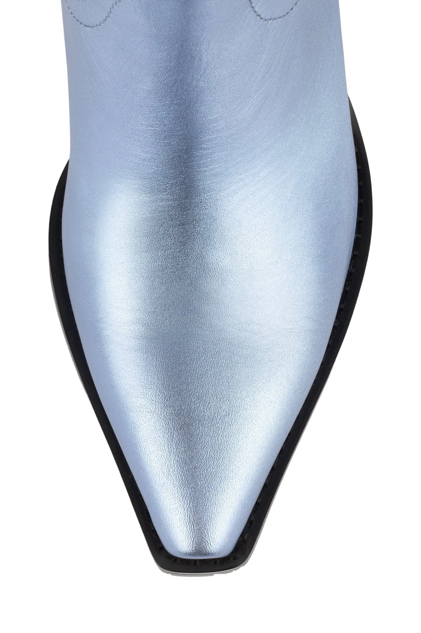Jeffrey Campbell DAGGET Mid-Calf Western Heeled Boots LIGHT BLUE METALLIC