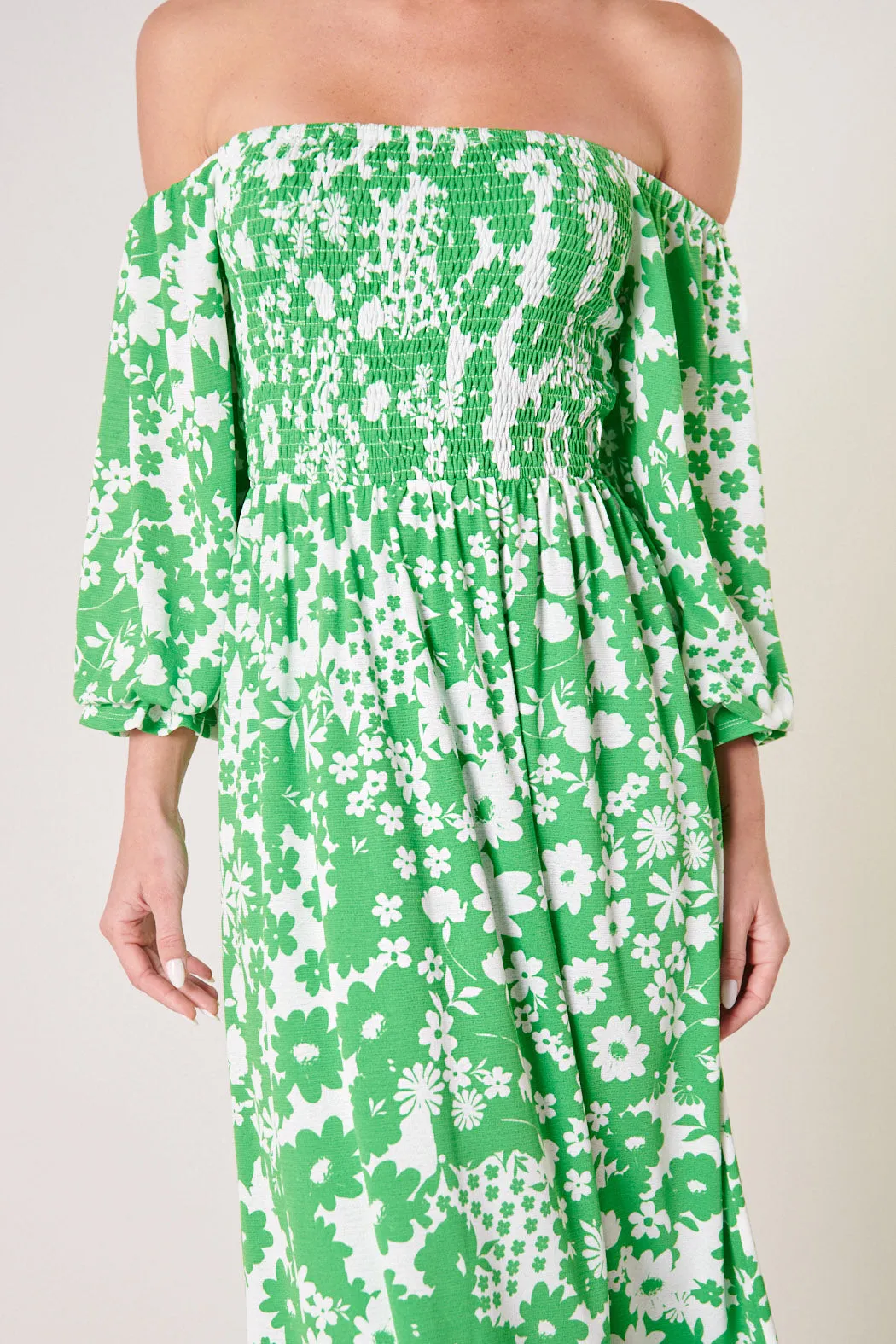 Kennedy Floral Denni Smocked Midi Dress