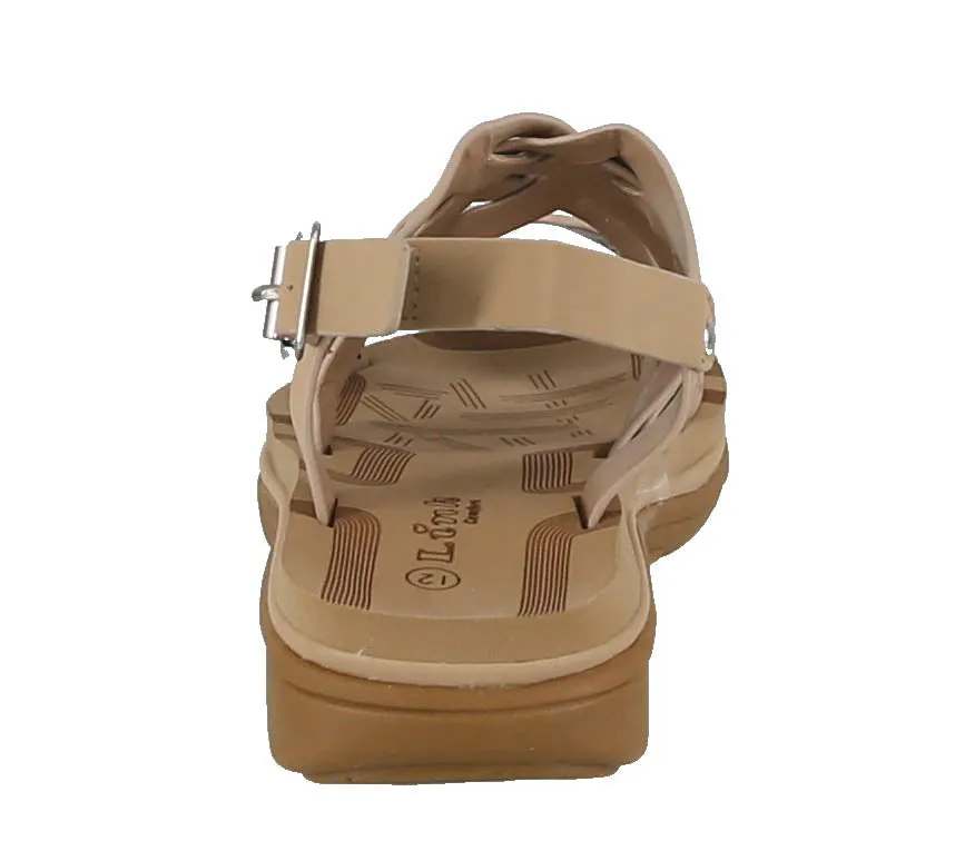 KID'S SHOES TAUPE PU LEATHER SANDALS TRACY-15K