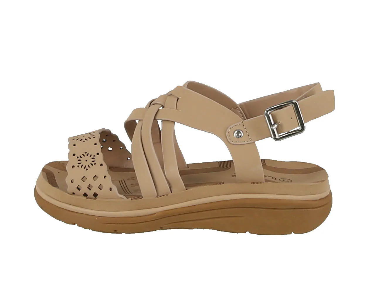 KID'S SHOES TAUPE PU LEATHER SANDALS TRACY-15K