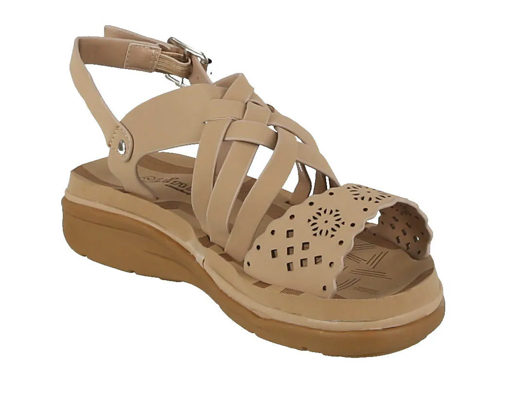 KID'S SHOES TAUPE PU LEATHER SANDALS TRACY-15K