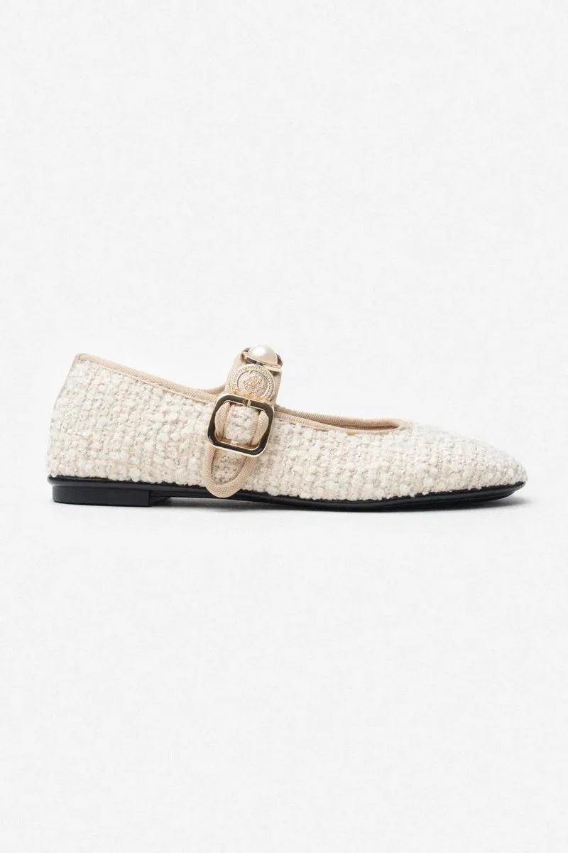 Meelo Metallic Button Flats