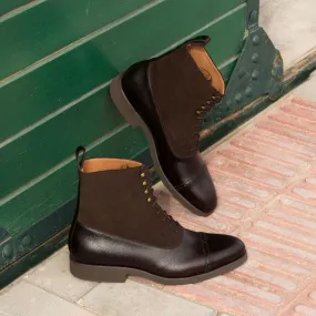 Men's Balmoral Leather Boots Wide Plus Size Dark Brown 2764