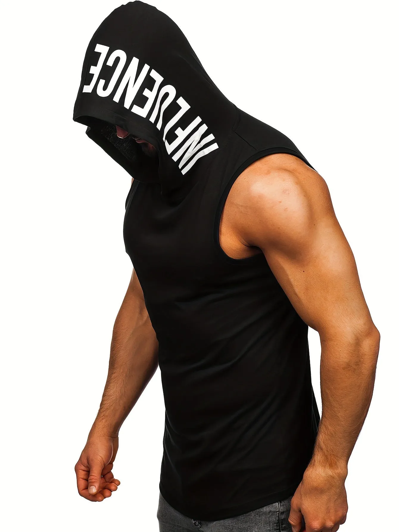 Moisture-Wicking Hooded Tank Top Shirts - Quick Dry, Breathable, Athletic Gym Wear for Men - Ideal for Running, Training, and Bodybuilding