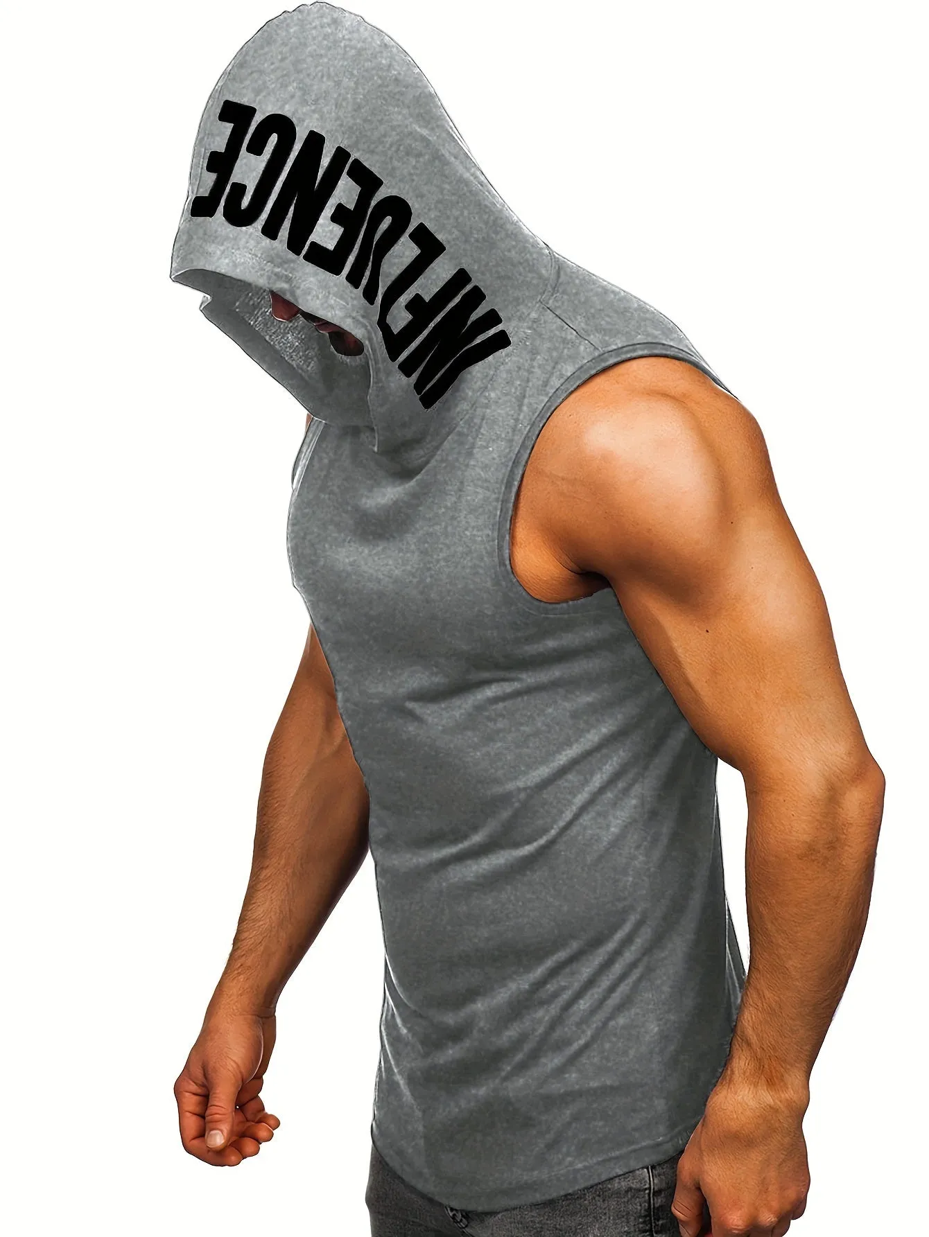 Moisture-Wicking Hooded Tank Top Shirts - Quick Dry, Breathable, Athletic Gym Wear for Men - Ideal for Running, Training, and Bodybuilding