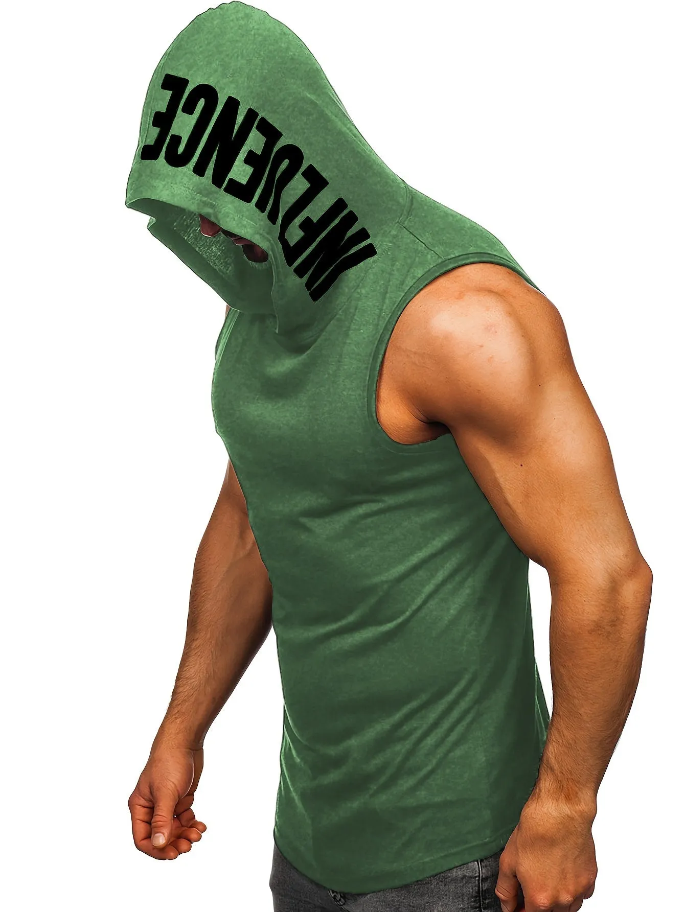 Moisture-Wicking Hooded Tank Top Shirts - Quick Dry, Breathable, Athletic Gym Wear for Men - Ideal for Running, Training, and Bodybuilding