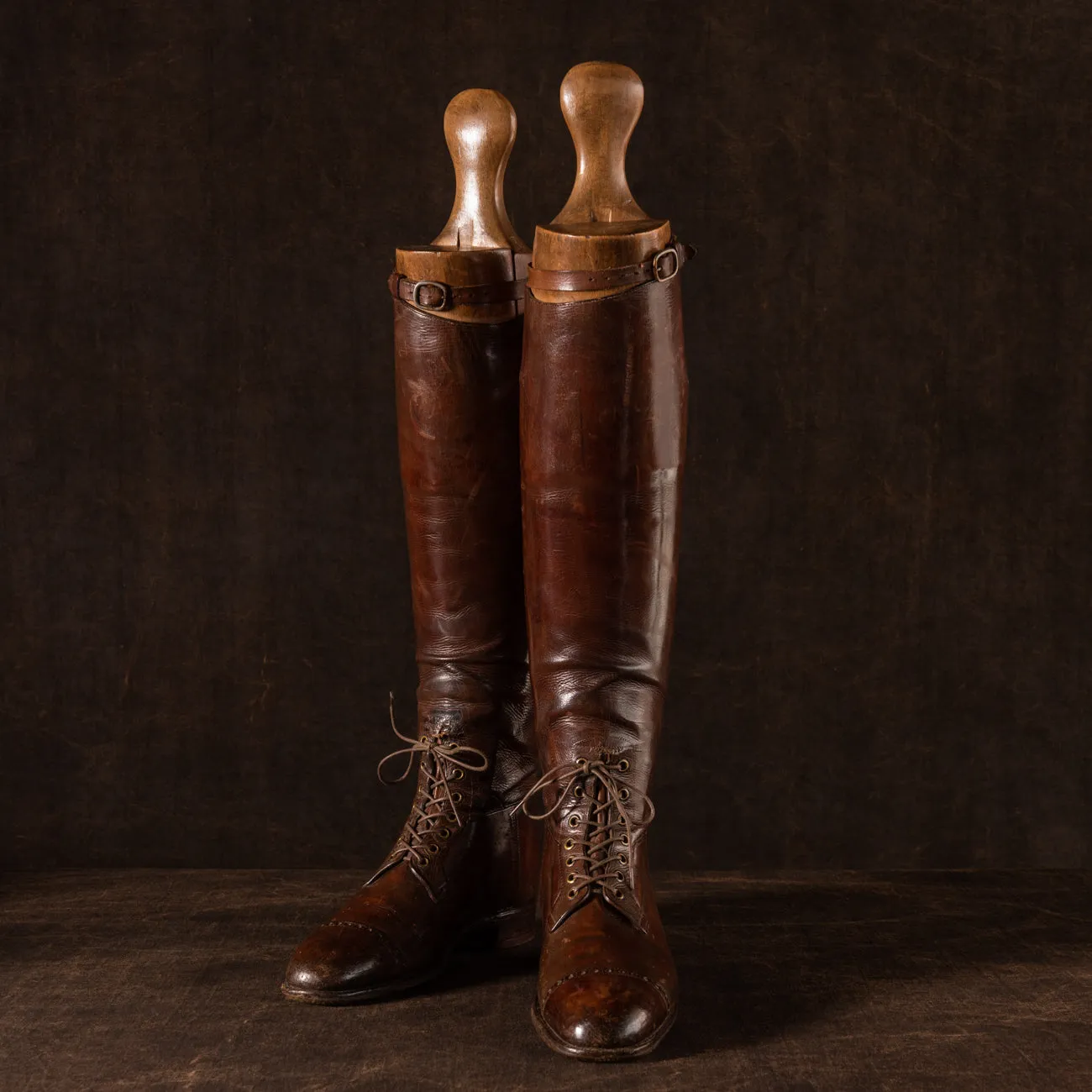 Pair of Leather Polo Boots on Original Trees