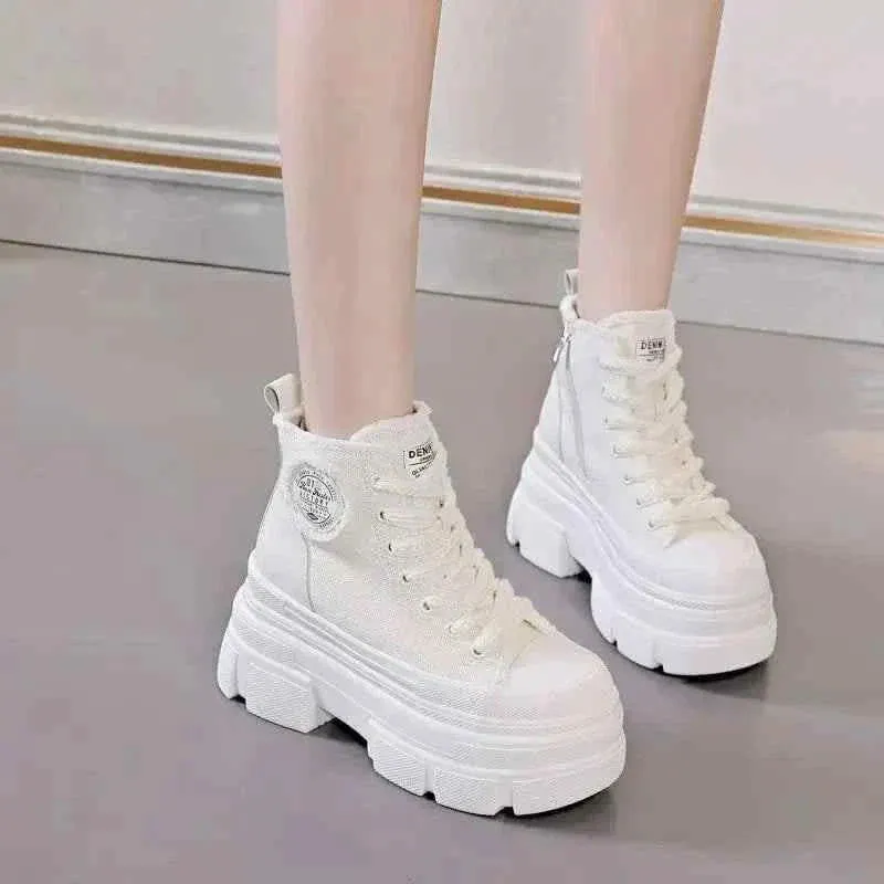 Pink Platform Boots | 10cm High Wedge Heels