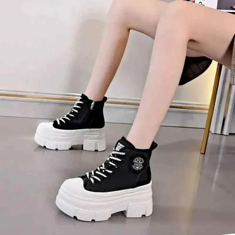 Pink Platform Boots | 10cm High Wedge Heels