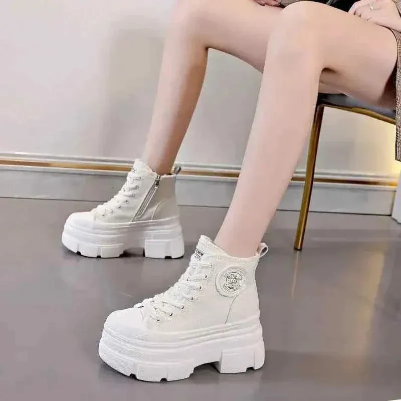 Pink Platform Boots | 10cm High Wedge Heels