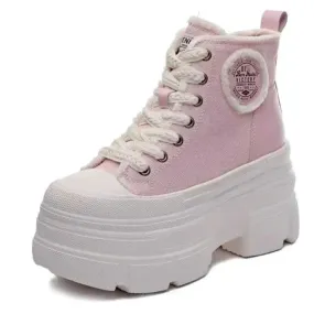 Pink Platform Boots | 10cm High Wedge Heels