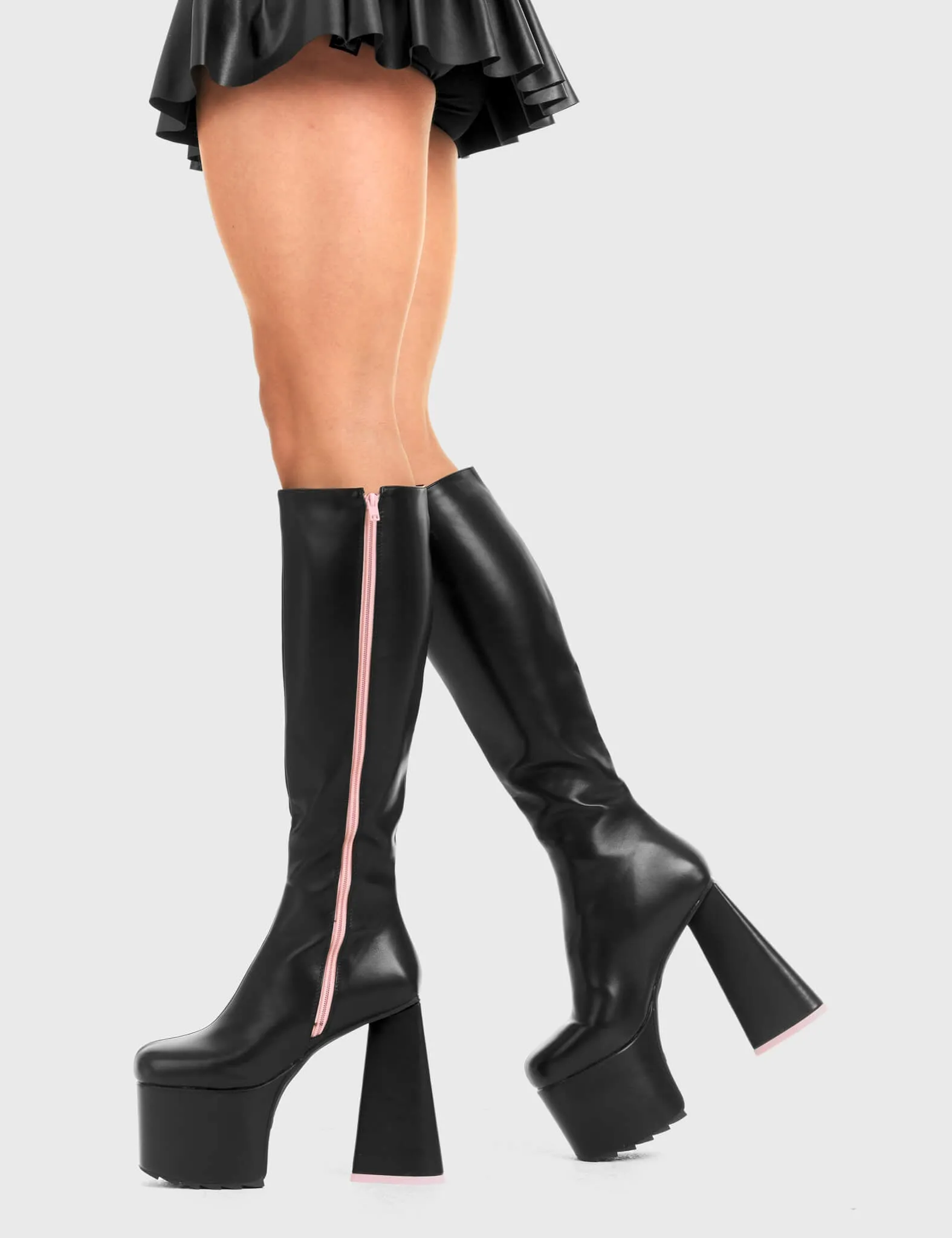 Wide Eyed Platform Knee High Boots